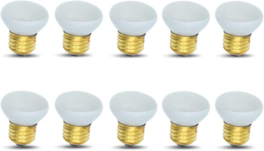lumenivo 25 Watt R14 Small Reflector Light Bulbs - 120/130 Volt E26 Short Neck Base Replacement Frosted Incandescent Lava Lamp Flood Light Bulbs - 2500K China Cabinet Light Bulbs - 10 Pack