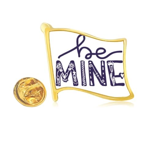 Pin's en métal doré Be Mine, le détail chic pour personnaliser un sac en toile