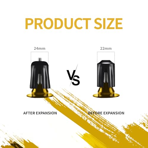 Image of 2 Pack Aluminum Bike Handlebar End Plugs Bike Bar End Grips Expanding Locking Bar End Caps for Drop Bars, Expandable Adjustable Locking End Caps
