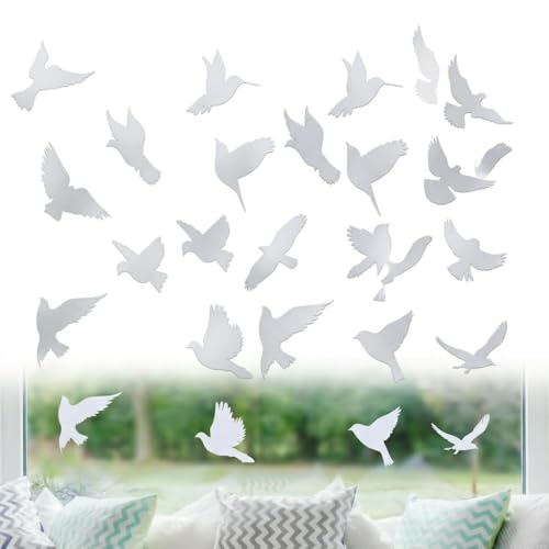 16 Pièces Autocollants Anti-collision Réutilisables Stickers Oiseaux Autocollants Statiques Anti-collision pour Fenêtre, Protection de Porte en Verre et...