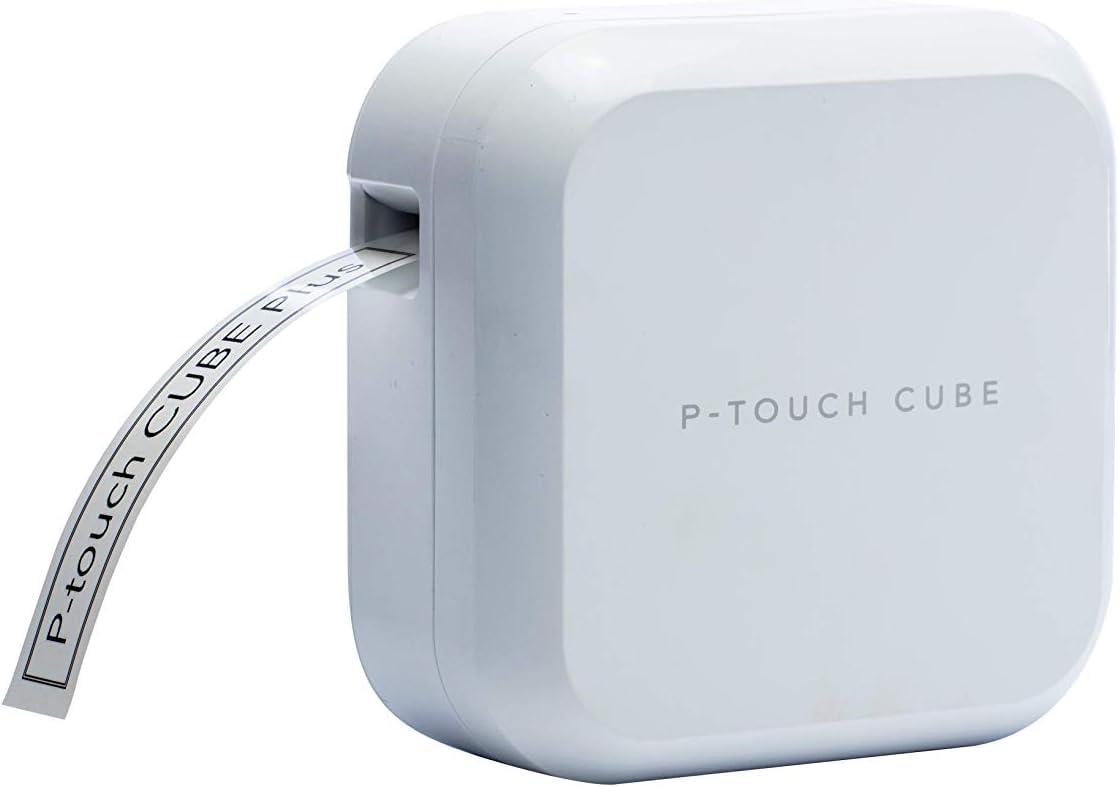 Brother P-Touch Cube Plus Beschriftungsgerät, Weiß & Original Schriftband TZe-251 24 mm, Schwarz auf Weiß (u.a P700, -2430, D600, 9700PC, P750W)