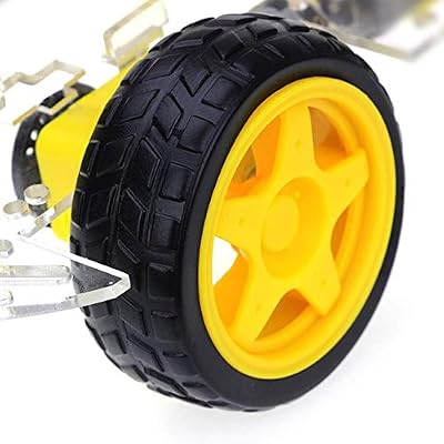 DIY 4WD Smart Robot Chassis Kit, Robot Smart Car with Speed Encoder Battery Box 4 Wheels Robotics Kit for Adults (4WD Robot Car)