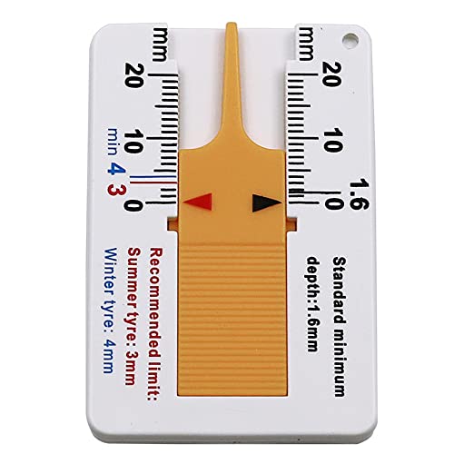 Image of amiciTools Tyre Thread Measuring Gauge, 0~20mm Depth Gauge for Car, Motorcycle and Scooter - Wheels Tyre Check, Compact and Accurate Tyre Wear Tester