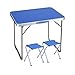 Produktbild SPZDZ Picknick-Klapptisch, einfacher Klapptisch, Studentenschlafzimmer-Lerntisch, tragbarer Klapptisch mit 2 Hockern (Farbe : C, größe : 70 * 50 * 60cm)