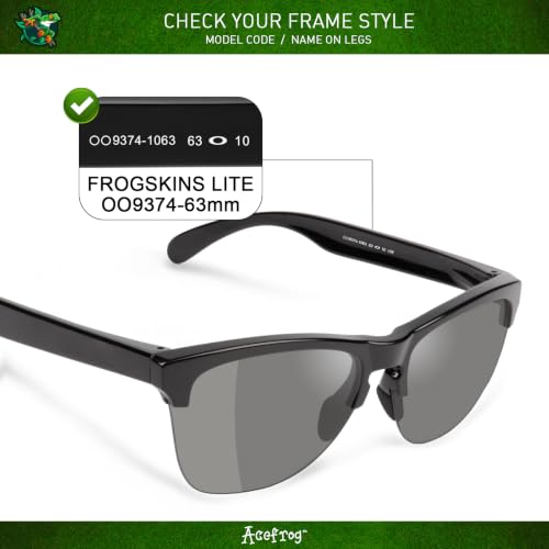 Image of Acefrog 1.5MM Polarized Replacement Lens for Oakley Frogskins Lite OO9374 63mm Sunglass, Upgraded Material, Impact Resistant