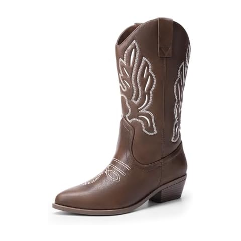 DREAM PAIRS Waterproof Mid Calf Cowboy Boots Cover