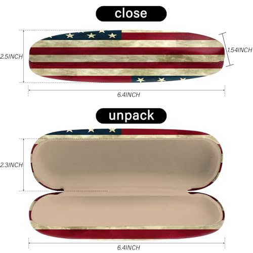 Image of Eyeglasses Case Hard Shell Protective Case for Glasses Eyeglass Box with Cleaning Cloth for Boys Men Man Cute Aesthetic