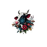 Cow Sticker Dairy Cattle Floral Cartoon Art Women Gift Idea 4" 6" Car Laptop Water Bottle Waterproof Decal Vinyl