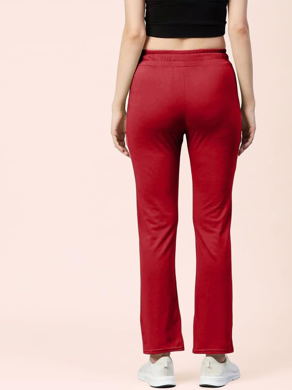Image of Women's Premium Cotton Solid Track Pant with Elastic Waistband, Adjustable Drawstring and Side Pockets
