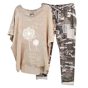 Briskorry Sommer Damen Outfit Hose Anzug Set