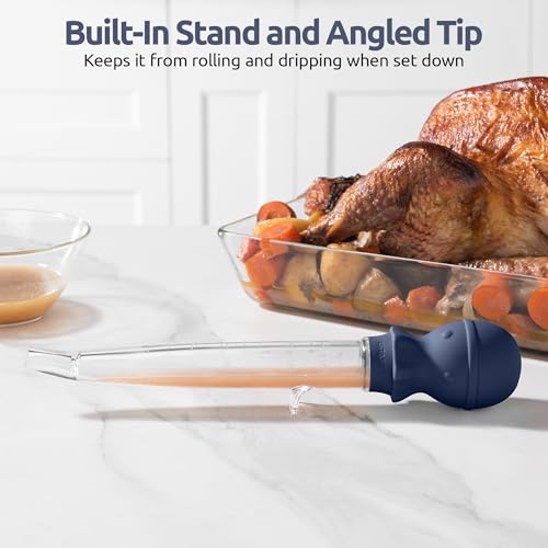 Image of U-Taste Turkey Baster for Cooking, Basting Bulb with Brush, Midnight Blue