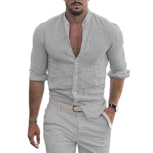 Chemise homme manches longues coton lin pour éviter la transpiration avec élégance