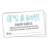 50 Blue Watercolor It’s A Boy Diaper Raffle Tickets - Boy Baby Shower Game