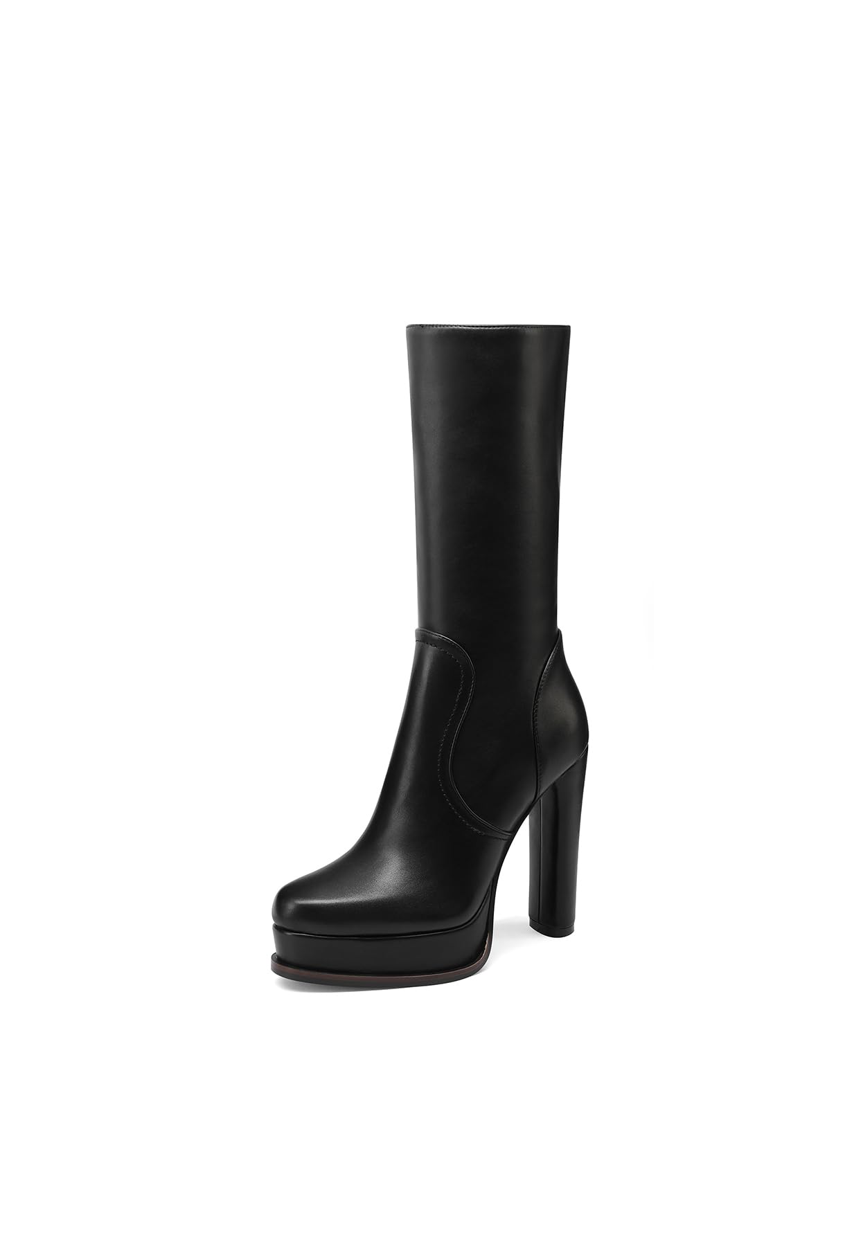 QUEEN HELENA Stivali con Plateau con Tacco Alto Zip Laterale Donna K3233