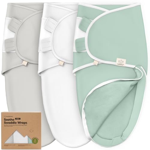 Image of Baby Swaddle Sleep Sacks with Zipper - 3-Pack Swaddles for Newborns 3-6 Months, Infant, Baby Girls, Boys, Soft & Durable Newborn Sleep Sack, Easy Diaper Change Swaddling Blanket (Sage, L)