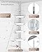 ALLZONE Rustproof Shower Caddy Corner for Bathroom, Tension Corner Shower Caddy Tension Pole, Solid Shower Organizer with 4 Adjustable Shower Shelves, Shower Rack Fit Heights 34 to 116 Inches,White
