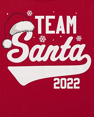 Image of The Children's Place Boys All Holidays Long Sleeve Graphic T-Shirts Christmas Team Santa Hat 2022 Medium