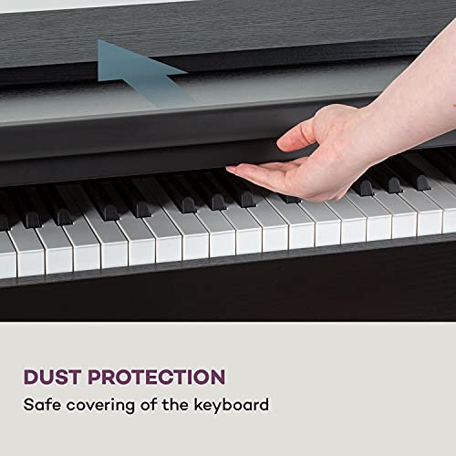 Schubert Piano digital, 88 teclas, 360 tonos, 160 ritmos, 80 canciones de demostración de dos tonos, metrónomo integrado, muchos efectos activables, pantalla LCD, conexión con smartphone, color negro