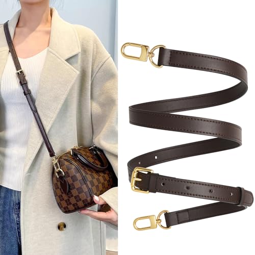 Image of Vachetta Leather purse strap Genuine Leather Adjustable Replacement Strap for Shoulder Bag Handbag Purse