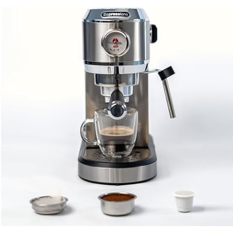 Espressione Flex 3-in-1 Espresso Maker, compatible with E.S.E. espresso pods, Nespresso® capsules and ground coffee, 20 Bar Italian Pump, Adjustable Temp Control, Fast Thermoblock Heating Cover