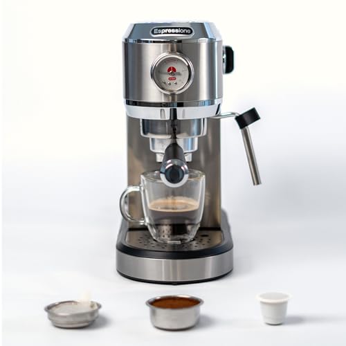 Espressione Flex 3-in-1 Espresso Maker, compatible with E.S.E. espresso pods, Nespresso® capsules and ground coffee, 20 Bar Italian Pump, Adjustable Temp Control, Fast Thermoblock Heating by Espressione - Used condition - US$83.72