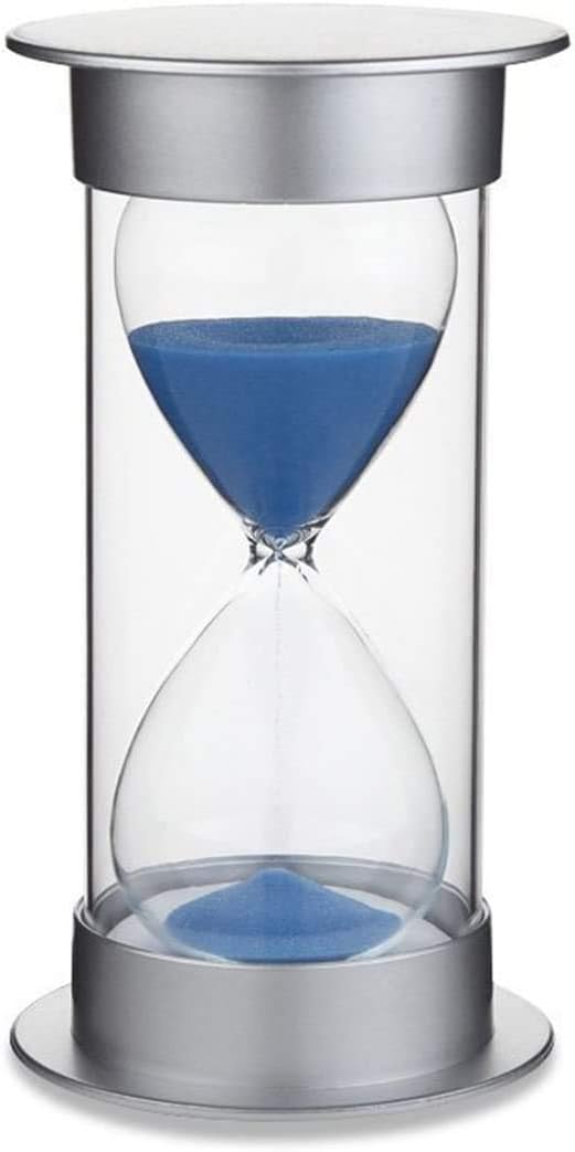 Sand Timers 30 Minutes Hourglass Creative Vintage Gift for Home Office Kitchen Decoration (30 min, Silver/Blue)