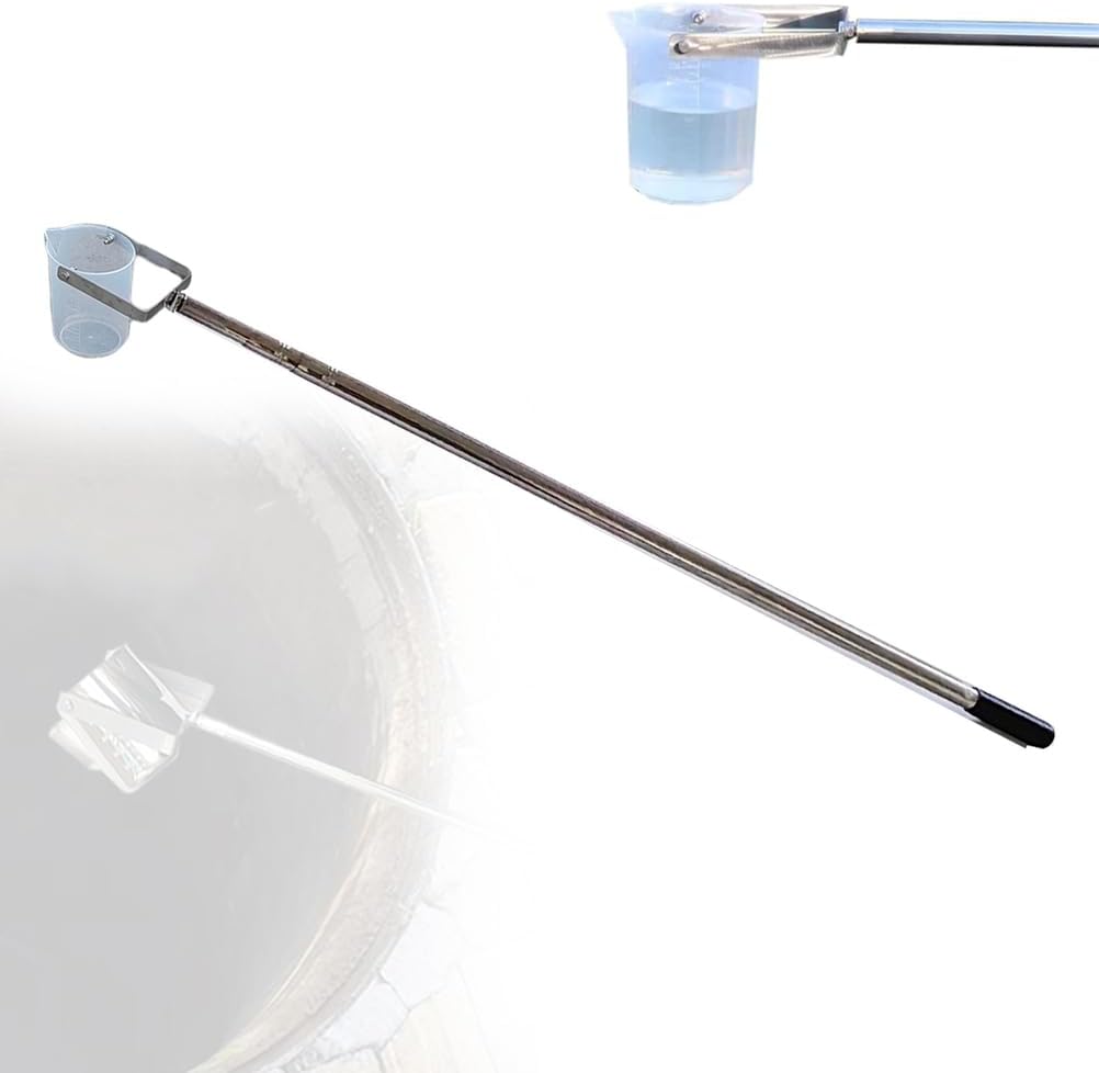 Water Sampler, Telescopic 500/1000ml Water Sampling Pole for Environmental Monitoring,Stainless Steel/Plastic Construction Beaker Pendulum Beaker Sampler Ladle,Metal 500ml,1.49~7m