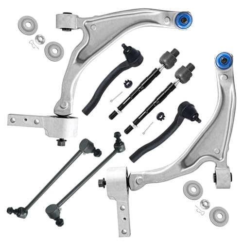 Image of Detroit Axle - Front 8pc Control Arms Kit for 2009-2015 Honda Pilot, 2 Lower Control Arms w /Ball Joints, 4 Inner & Outer Tie Rods, 2 Sway Bars, 2010 2011 2012 2013 2014 Replacement
