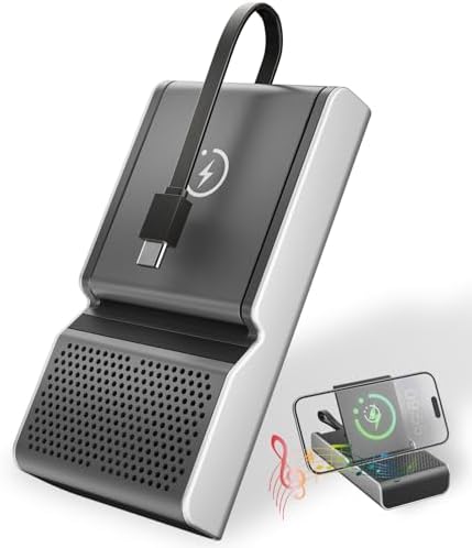 Magnetic Power Bank with Speaker/ 5000mAh/ Foldable Phone Stand/Type-C Fast Charge 22.5W/ TF Card Player/Multi-Device Charger for iPhone 17/16/15/14/13/12/11&Samsung Galaxy S/Z/Note Series