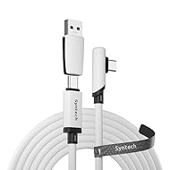 Compatible con Quest3/Quest2/Quest Pro/Pico 4: El cable link Syntech 2 en 1 puede conectar sus dispositivos VR a una PC para juegos para que pueda explorar el mundo VR libremente y jugar todos los juegos Steam VR, brindando una experiencia VR perfect...