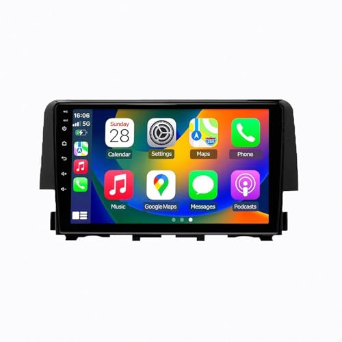 Navegación GPS sin cables con radio 2 DIN para actualizar Honda Civic 2016 a 2019