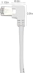 CAT6 Ethernet Extension Cable,90 Degree RJ45 Cords Shielded Male to Female Ethernet Patch Cable,Support Bandwidth Up to 250mhz,24AWG,White (UP Angle, 1.6FT)