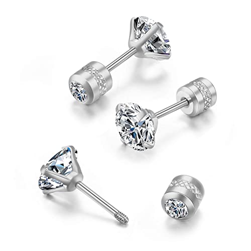 Boucles d'oreilles à vis de sécurité anti-perte en zirconium pour le cartilage