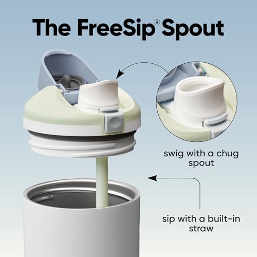 Image of Owala FreeSip Tumbler Insulated Stainless Steel Water Bottle with Built-in Straw and Side Handle, For Travel, Work, School, and Sports, 40oz, BPA Free, Leak Proof, Iced Breeze