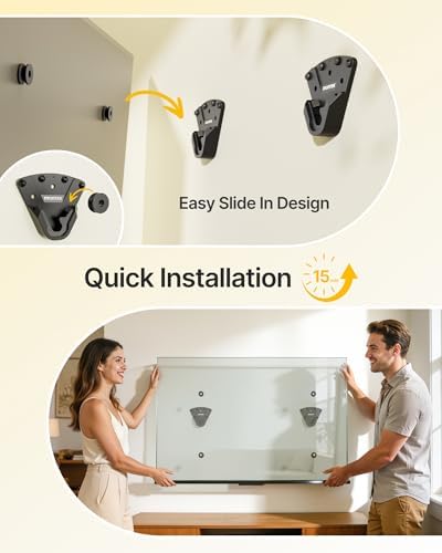 monTEK No Stud TV Wall Mount for 32-100 Inch TVs, Holds up to 220 lbs, Heavy Duty Studless No Drill TV Mount for Drywall & Concrete, Ultra Slim 0.9" Low Profile, Max VESA 1000x600mm, Renter-Friendly — view 7