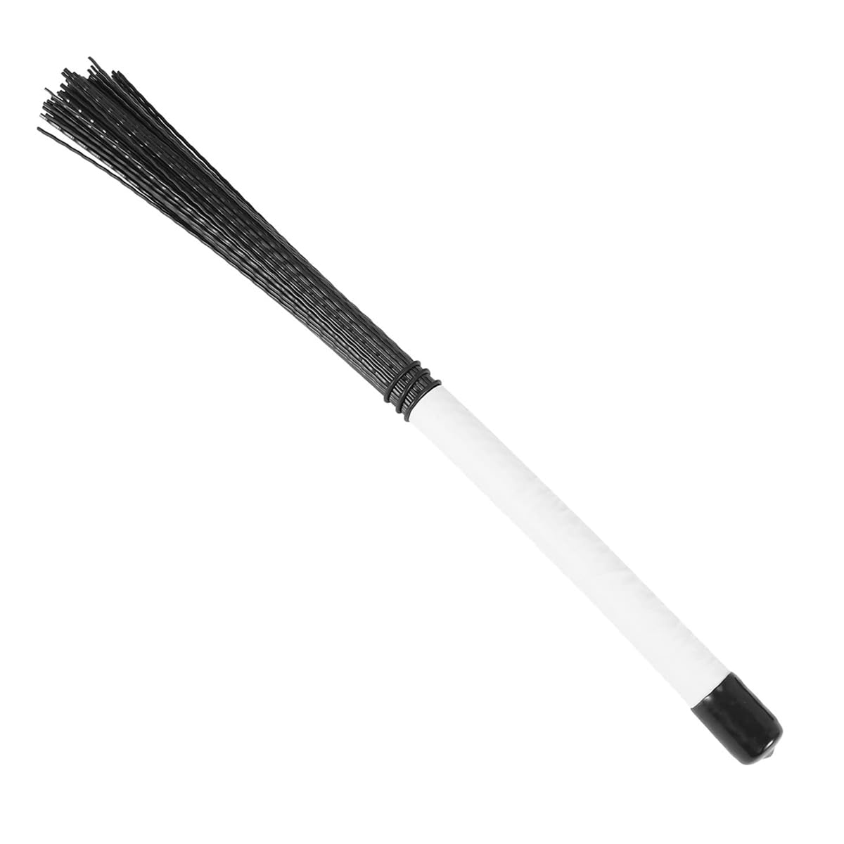 1 paire de balais de batterie pour adultes, en nylon ondulé, pour cajon, adaptés aux mélomanes et aux débutants (blanc)