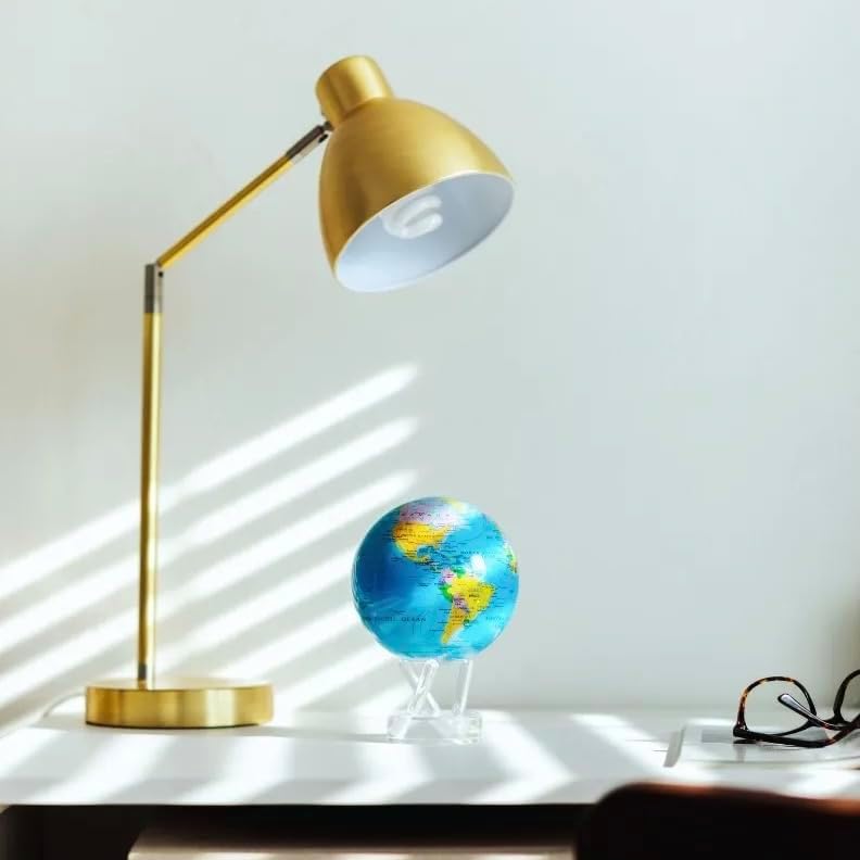Miniatura 6 de MOVA Globo  Mapa político azul de 8.5 pulgadas  Globo del mundo giratorio alimentado por luz  Decoración educativa para el hogar, no necesita