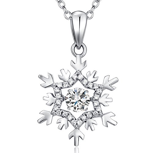 Collar de copo de nieve para mujer niñas Collar mujer plata Collar con colgante copo de nieve plata de ley mujer Colgante de Diamante copo de nieve Cover