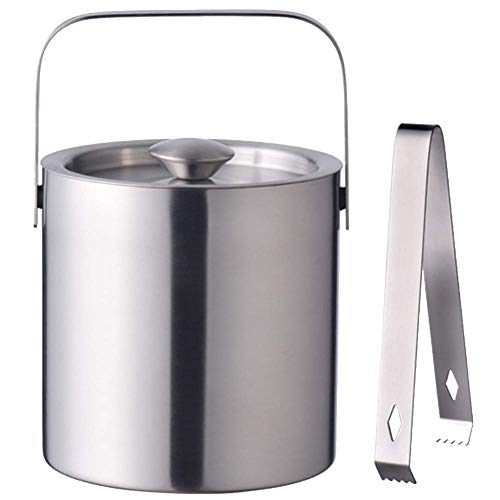 1300ML Eiskübel für Gefrierschrank Edelstahl Eiswürfelbehälter Getränkebehälter mit Deckel und Zange für Partys Bar und Getränke