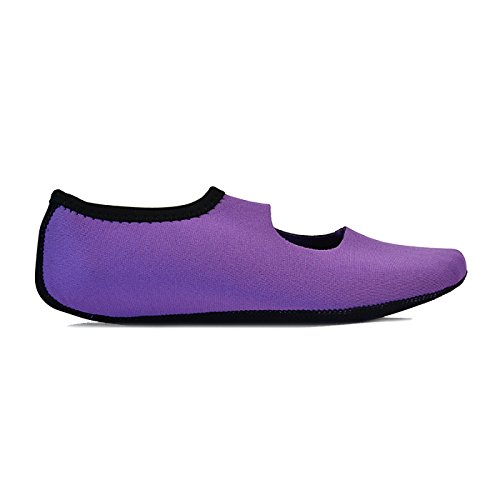 Image of Nufoot Women's Mary Janes Best Foldable & Flexible Flats, Travel & Exercise, Dance, Yoga Socks, Indoor Shoes, Slippers