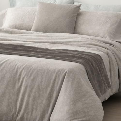 Housse de couette flanelle greige 150x200 cm grand lit adulte - 3