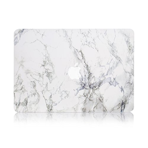 Ruban Case For Macbook Air 13 Inch (Models: A1369 & A1466, Older Version 2010-2017 Release), Slim Snap On Hard Shell Protective Cover, White Marble #TOP2