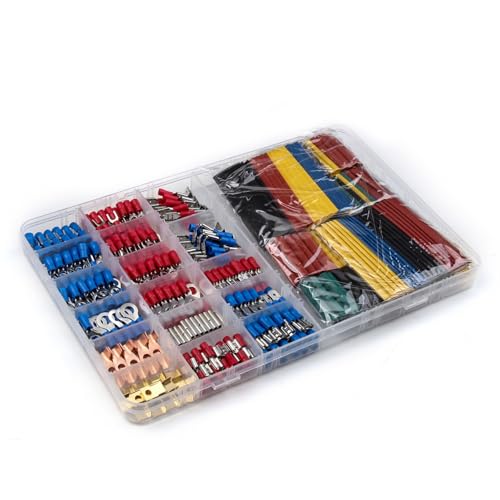 678 herramientas de engarzado con tubos termocontraíbles y diferentes conexiones de presión fría, terminales eléctricos para proyectos de cableado, accesorios de engaste de electricista