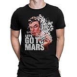 Elon Musk Smoking Funny Let's Go to Mars T-Shirt (XL) Black