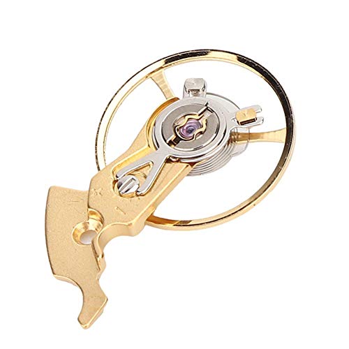 Famus Universal Retro Watch Movimiento del Reloj Rueda de Equilibrio Vintage Spring con Soporte para ETA 2824 2834 2836(Oro)