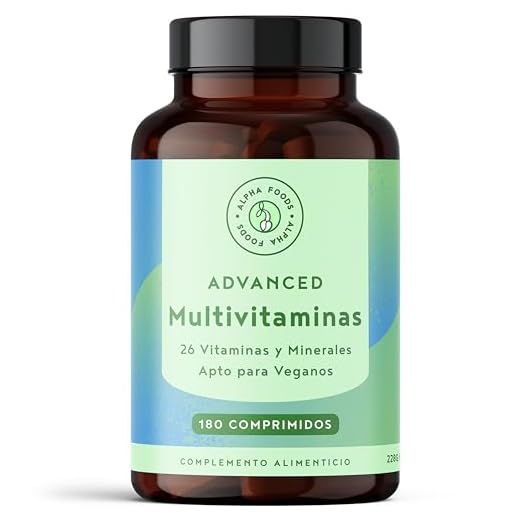 Multivitaminas y Minerales - 26 Vitaminas y Minerales para el Cansancio - Vitamina C, B, D, E, Magnesio, Zinc, Calcio - Multivitaminico Completo Hombre y Mujer - 180 Comprimidos Veganos - Alpha Foods