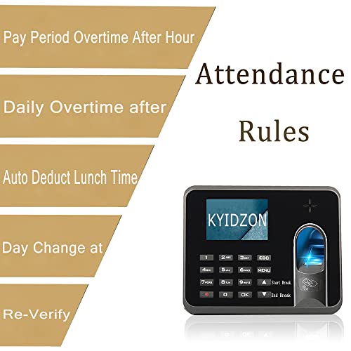 KINGHOS Time Clock Overtime, Lunch Time, Break Time and Working Hours