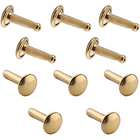 Hegebeck Rivets Double Cap Rapid Rivet Metal Stud Fasteners Round Cap for Leather Craft Decorations 10mm x 12mm Cover