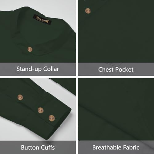Image of Vida Loca Men Full Sleeve Solid Cotton Blend Straight Slim Fit Kurta Shirt for Men's.