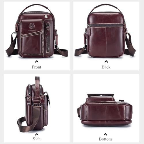 Image of Leather Shoulder Bag for Men Small Mens Crossbody Bag Purses Handbags | Small